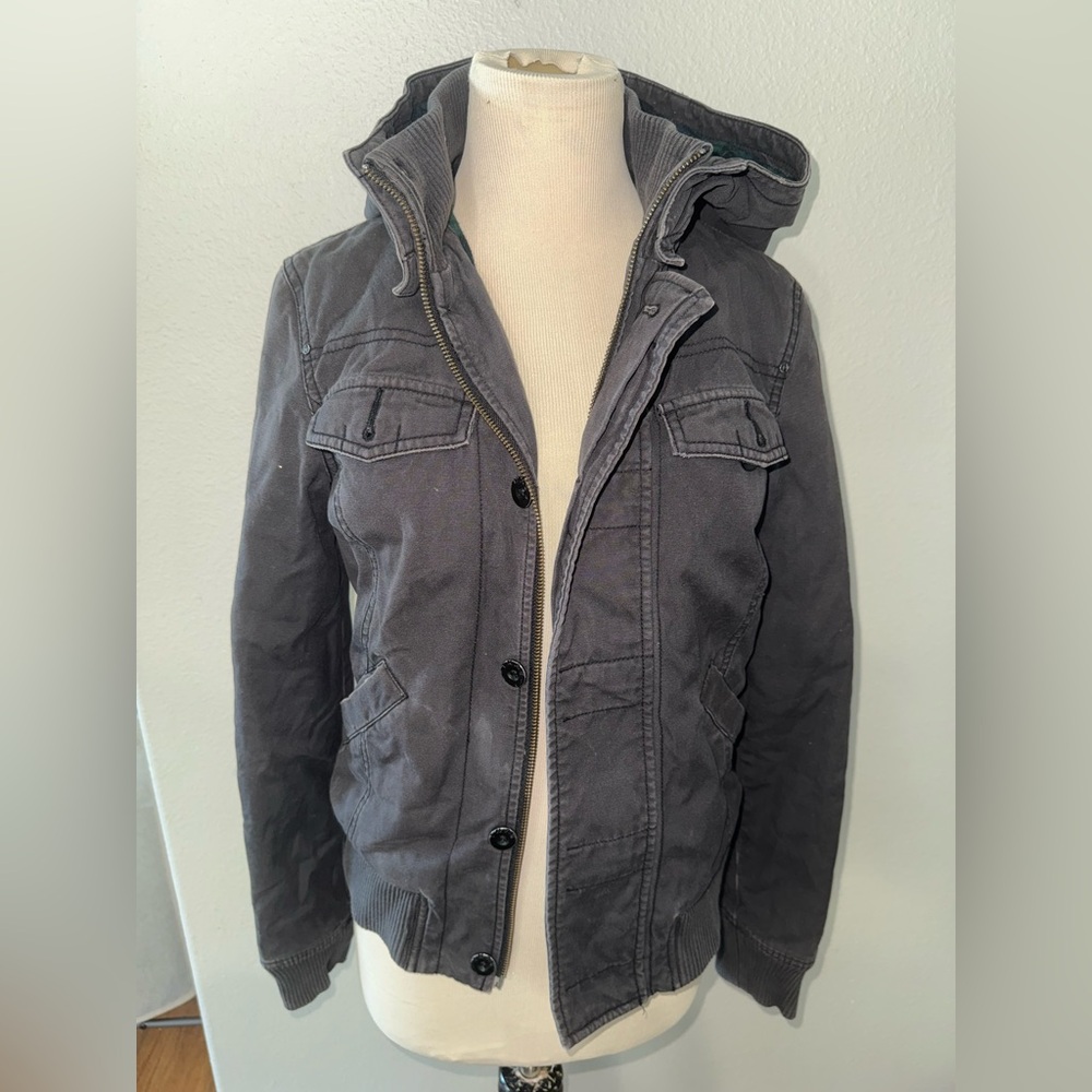 TNA Charcoal Utility Hooded Jacket